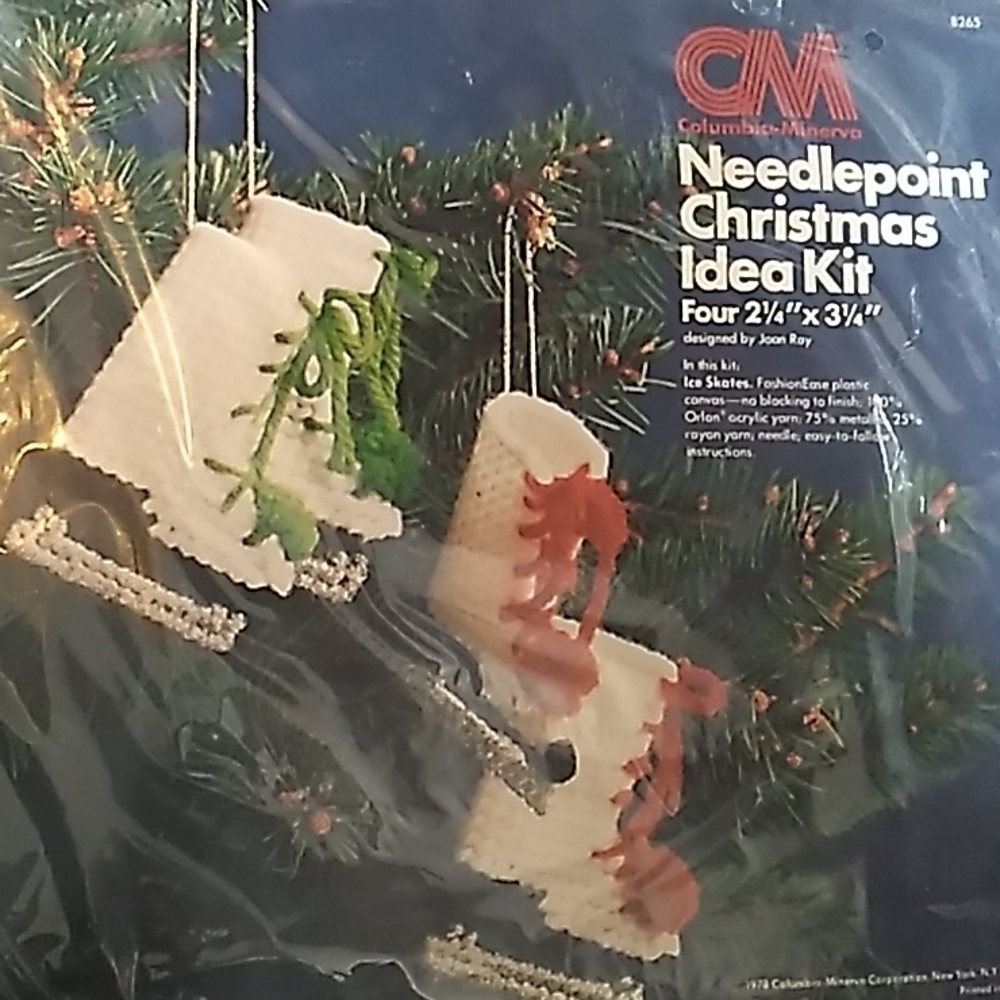 Vintage 1980s needlepoint Christmas idea kit